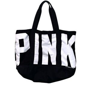 Victoria's Secret Black and White Tote Bag